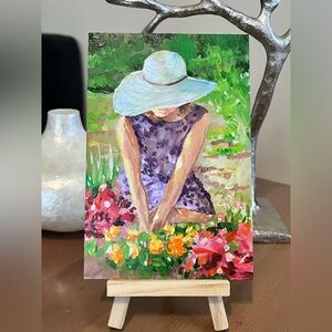 Original Garden Lady Wood Art